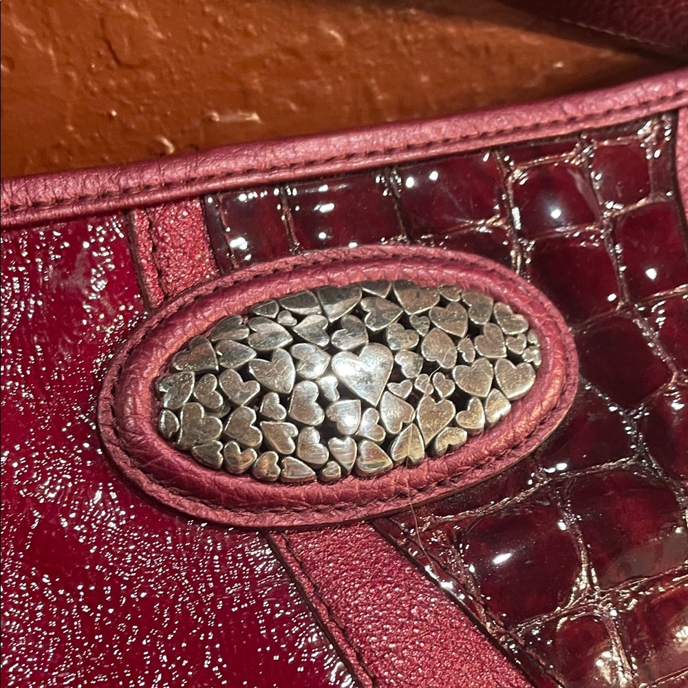 Brighton Barbados Red Patchwork Leather Shoulder … - image 6